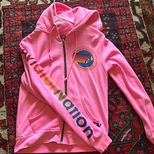 aviator nation pink zip up hoodie